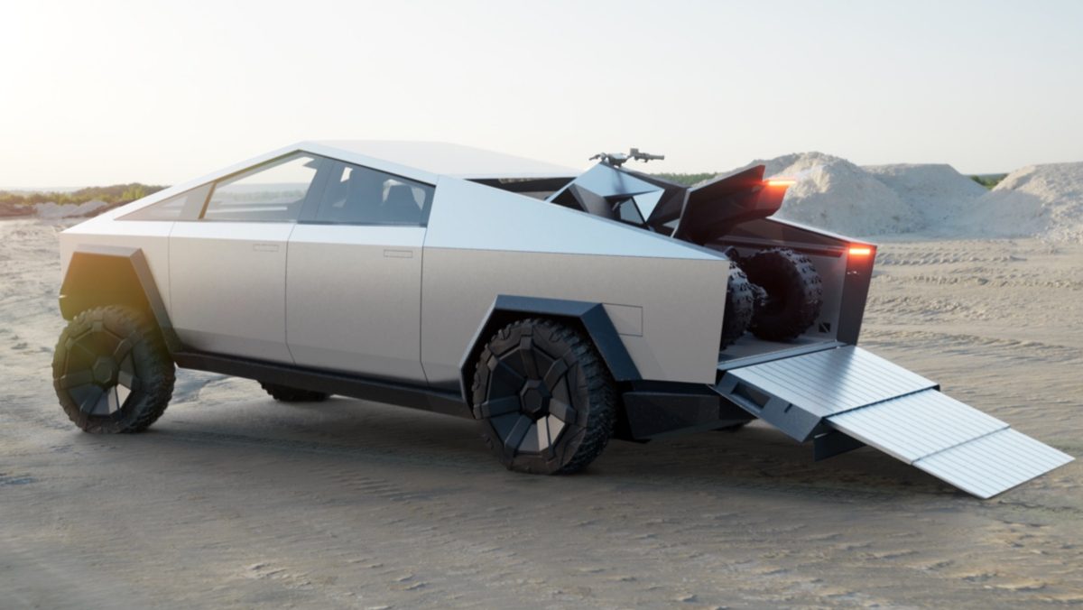 kereta futuristik dari Tesla, tesla cybertruck