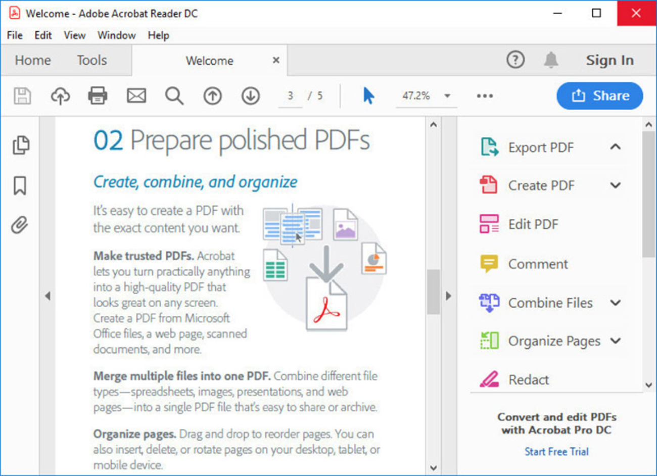Adobe Reader Salah satu aplikasi pembaca PDF