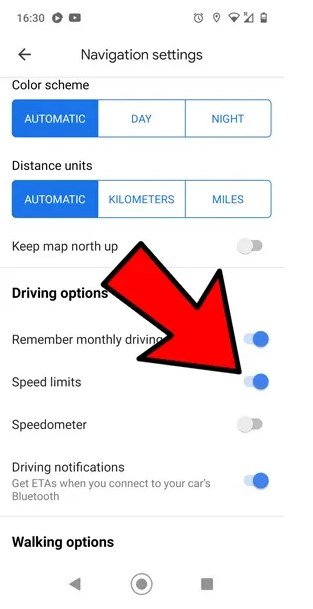 google map speed limit